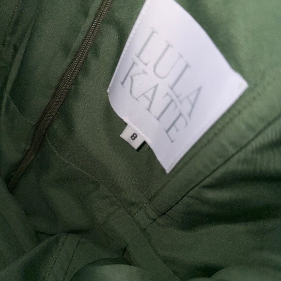 LulaKate Eva Bodice with Straight Skirt Floor Shantung Greenery Green Size 4 6 8 - Picture 16 of 16